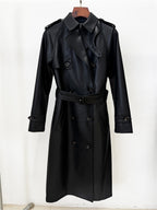 Platlogy Emerald Green Double Breasted Belted Long Leather Trench Coat For Women Elegant Fall Winter Outerwear