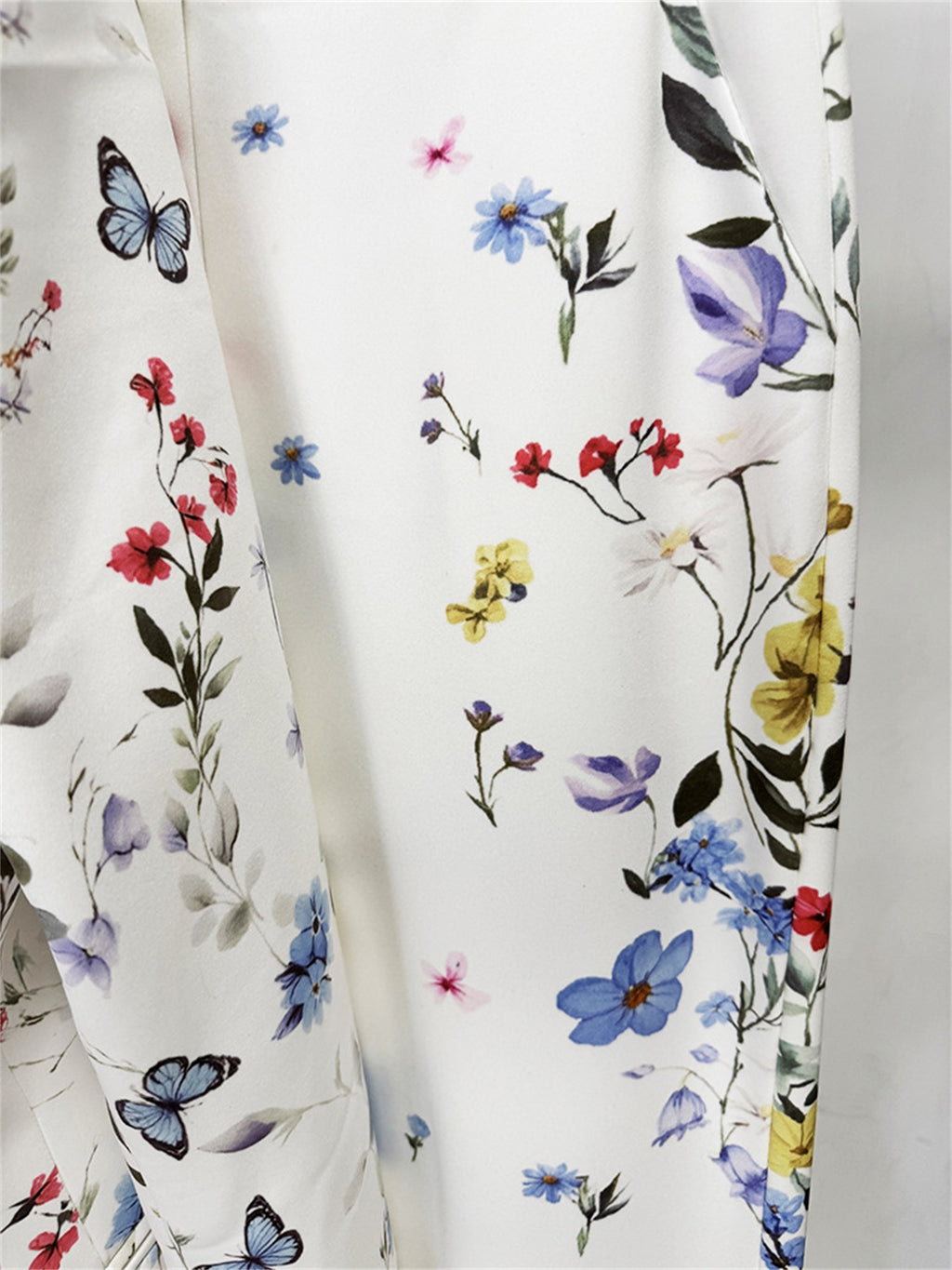 Platlogy Women Floral Butterfly Print Blazer Flared Pants Two Piece Elegant Formal Suit Set