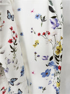 Platlogy Women Floral Butterfly Print Blazer Flared Pants Two Piece Elegant Formal Suit Set