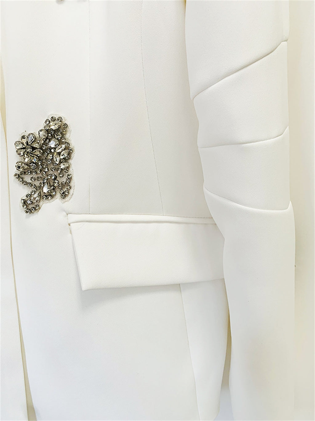 Rhinestone Embellished Tailored Blazer And Pants Two Piece Set
