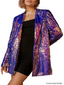 Platlogy Women Sequin Blazer Single Button Long Sleeve Party Clubwear Jacket