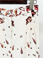 Platlogy Vintage Marine Print Three Piece Women Suit Cropped Blazer Cami Top Wide Leg Pants Elegant Casual Outfit Set