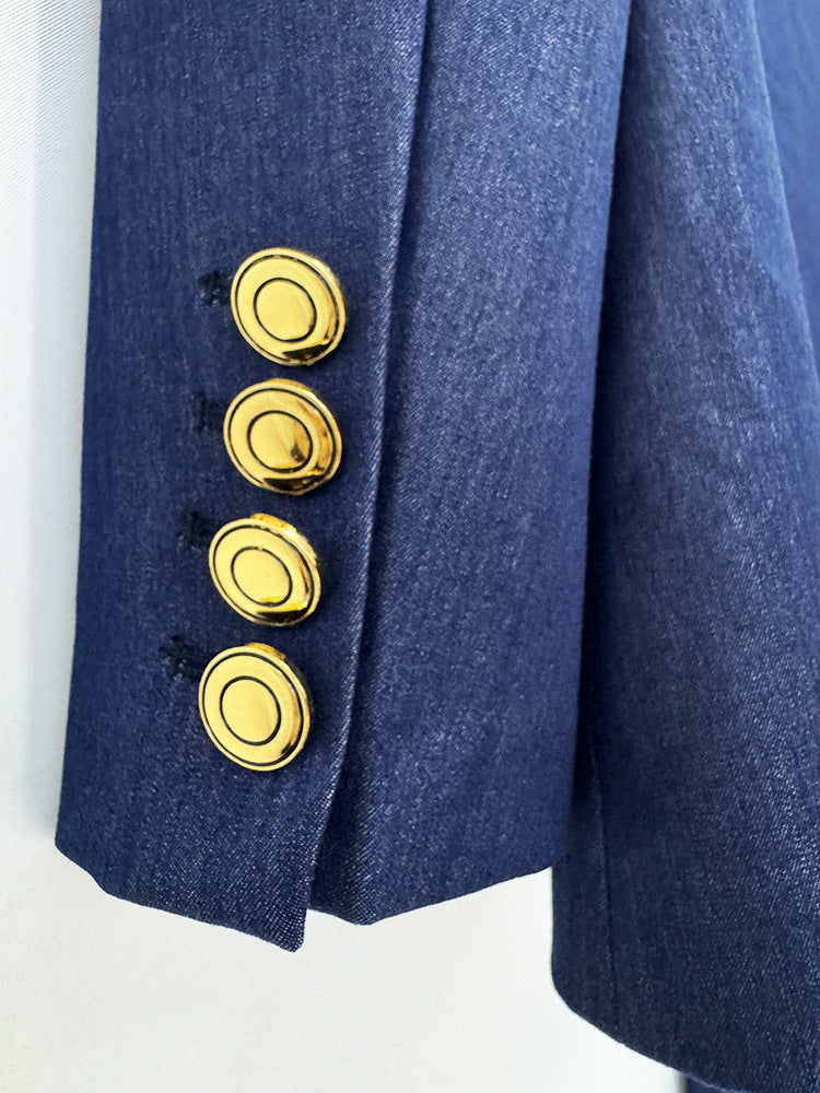 Platlogy Womens Tailored Blazer and Wide Leg Pants Two Piece Set 10118