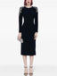 Elegant Sheath Midi Dress with Crystal Embellishments for Banquets