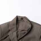 Women Fashion Draped Cape Style Blazer Unique Long Sleeve Suit Top