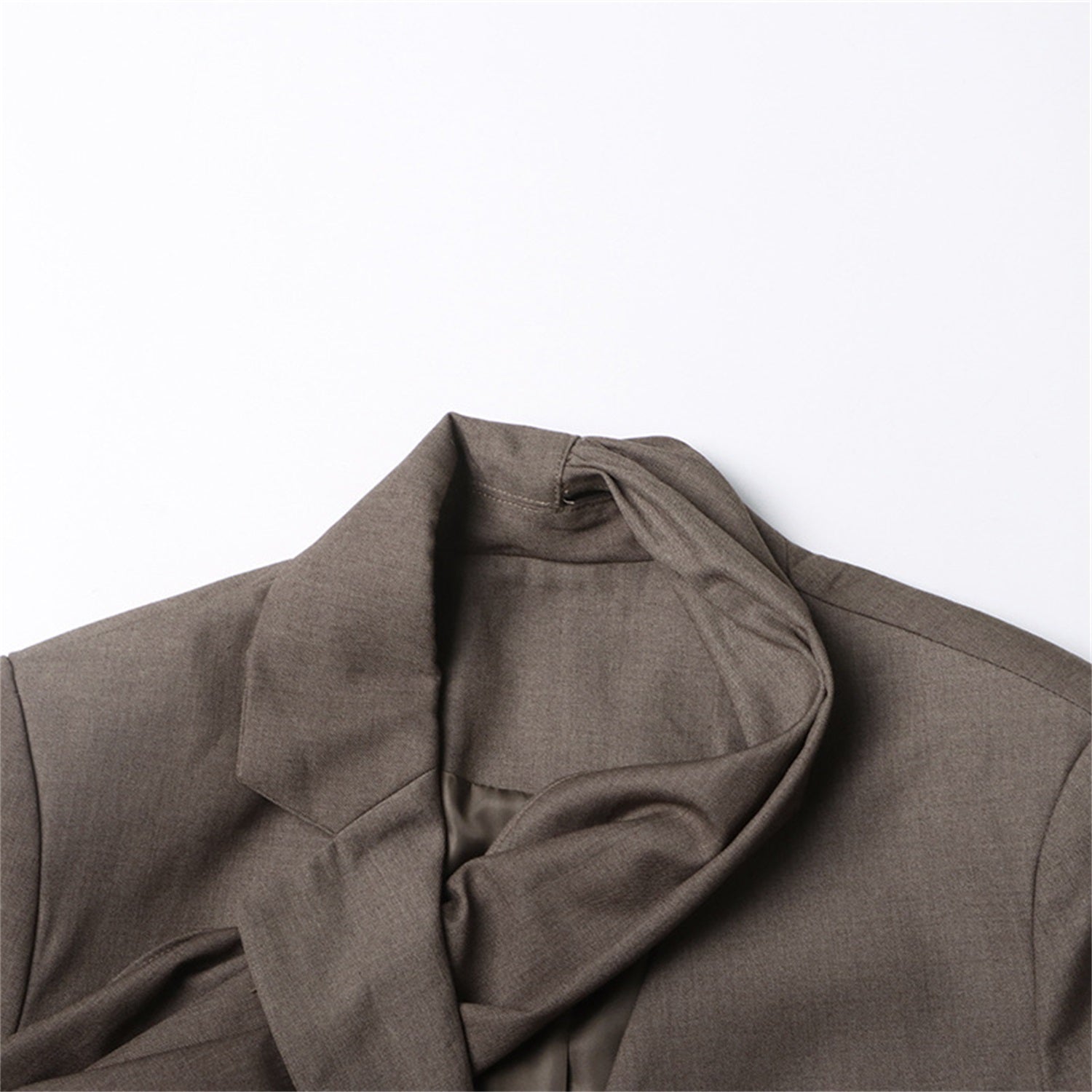 Women Fashion Draped Cape Style Blazer Unique Long Sleeve Suit Top