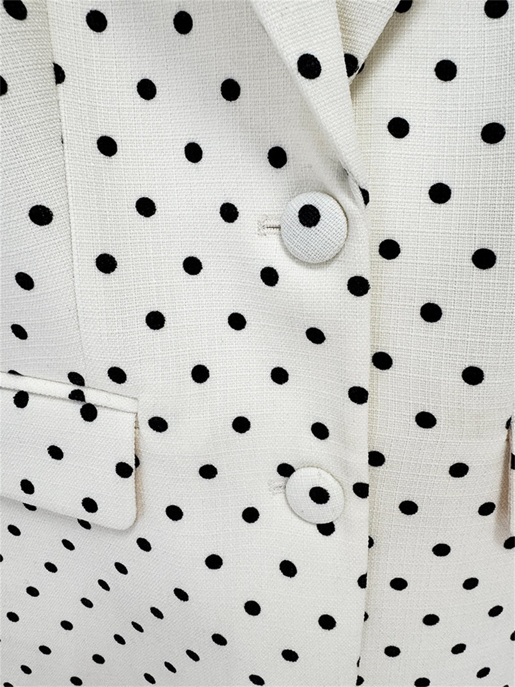 Platlogy Women White Polka Dot Suit Set With Red Bow Blazer And Straight Trousers 2 Piece Outfit For Work Party Daily Wear