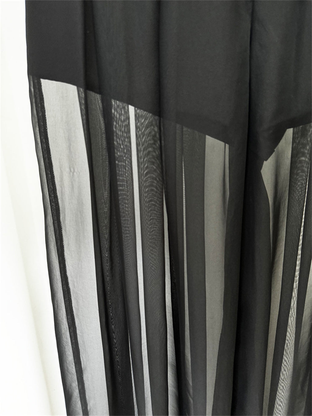 Platlogy Elegant Rhinestone Cutout Back Blazer Sheer Mesh Wide Leg Pants Formal Two Piece Women Suit