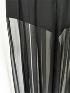 Platlogy Elegant Rhinestone Cutout Back Blazer Sheer Mesh Wide Leg Pants Formal Two Piece Women Suit