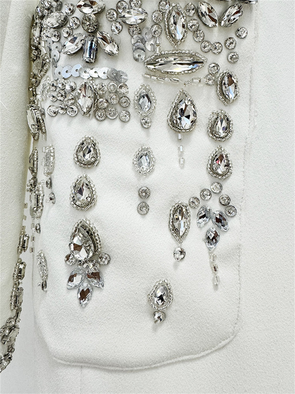Embellished Cuff Maxi Blazer Dress Button Front Evening Party Dress