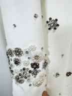 Elegant Beaded Cocktail Dress Crew Neck Slim Fit Midi Dress for Special Occasions