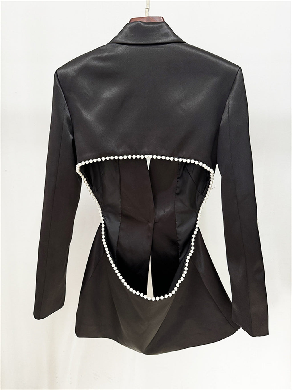 Platlogy Women's 2 Pieces Blazer Pants Suit Sets Hollow Out Flowers Appliques Pearls Beaded Wedding Party Outfits