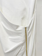 Platlogy Red Sleeveless Mock Neck Maxi Dress With Side Zipper Ruched Bodycon Party Long Dress