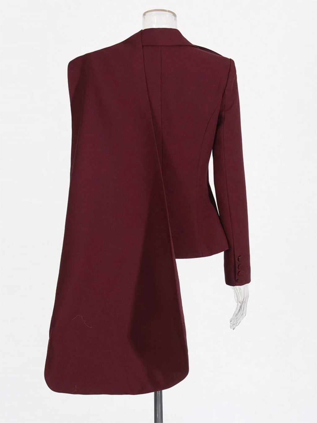 Women Cape Blazer One Button Asymmetrical Design Formal Jacket