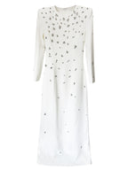 Womens Embellished Long Sleeve Maxi Dress Formal Evening Party Gown