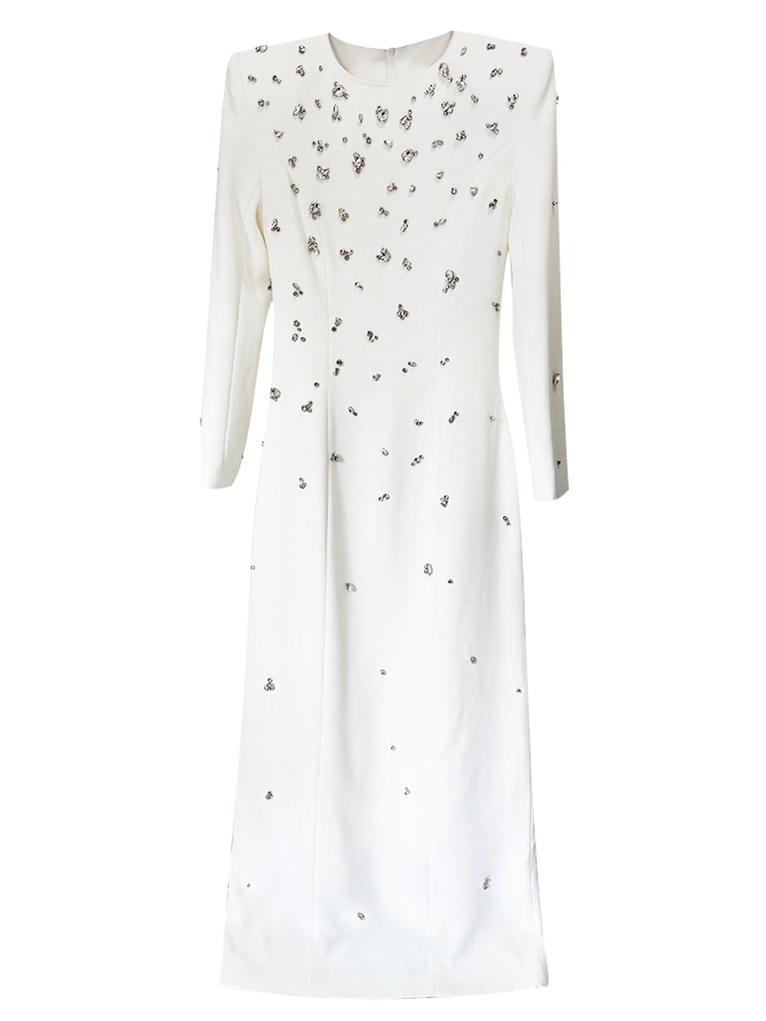 Womens Embellished Long Sleeve Maxi Dress Formal Evening Party Gown