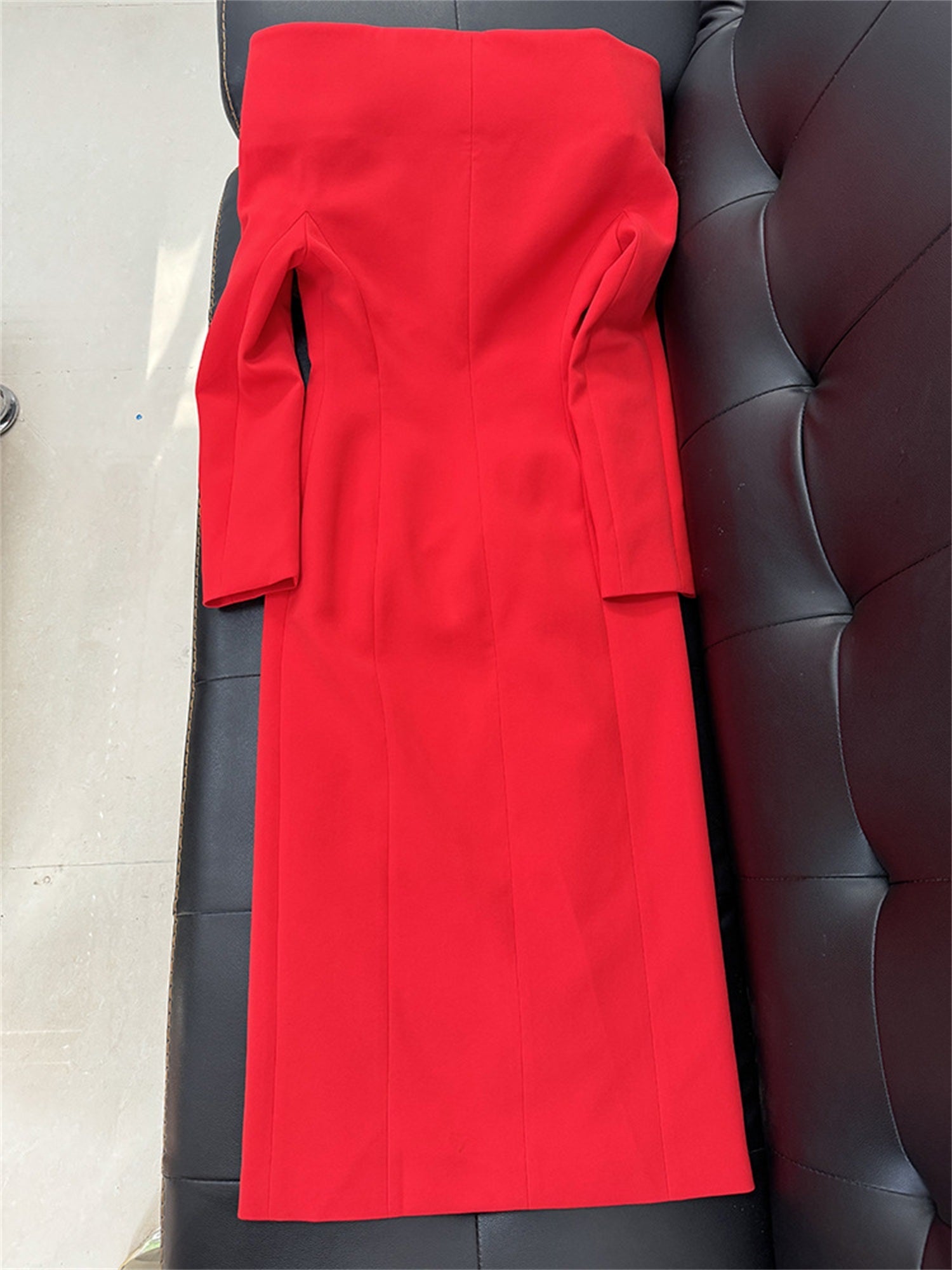 Platlogy Women's Fashion Designer Stand Collar Long Trench Overcoat Windbreaker