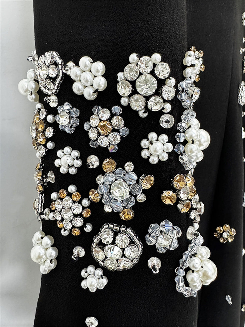 platlogy Women's Fashion Designer Party Formal Long Sleeve Luxurious Rhinestone Diamonds Beaded Long Maxi Dress Gowns