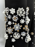 platlogy Women's Fashion Designer Party Formal Long Sleeve Luxurious Rhinestone Diamonds Beaded Long Maxi Dress Gowns