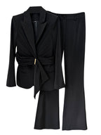 Long Sleeve Blazer And Matching Pants Set Professional Attire