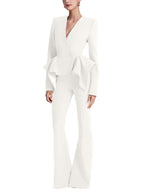 Women’s Tailored Peplum Blazer Suit Set For Special Occasions