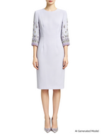 Platlogy Bright Yellow Beaded Tassel Mid Sleeve Midi Dress Elegant Formal Party Cocktail Wedding Guest Dress