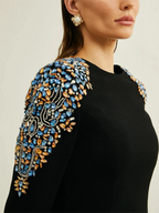 Elegant Sheath Midi Dress with Crystal Embellishments for Banquets