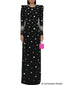 Platlogy Elegant Beaded Cocktail Dress Crew Neck Slim Fit Midi Dress for Special Occasions