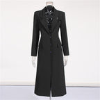 Women Long Sleeve Blazer Dress Elegant Bodycon Party Maxi Coat