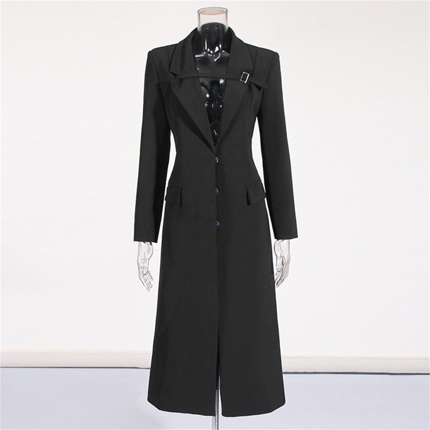 Women Long Sleeve Blazer Dress Elegant Bodycon Party Maxi Coat