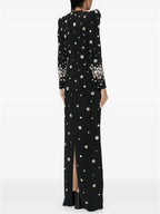 Elegant Beaded Cocktail Dress Crew Neck Slim Fit Midi Dress for Special Occasions