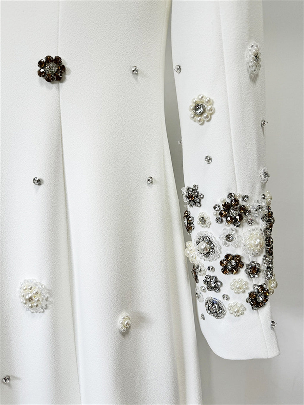 platlogy Women's Fashion Designer Party Formal Long Sleeve Luxurious Rhinestone Diamonds Beaded Long Maxi Dress Gowns
