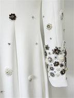 platlogy Women's Fashion Designer Party Formal Long Sleeve Luxurious Rhinestone Diamonds Beaded Long Maxi Dress Gowns