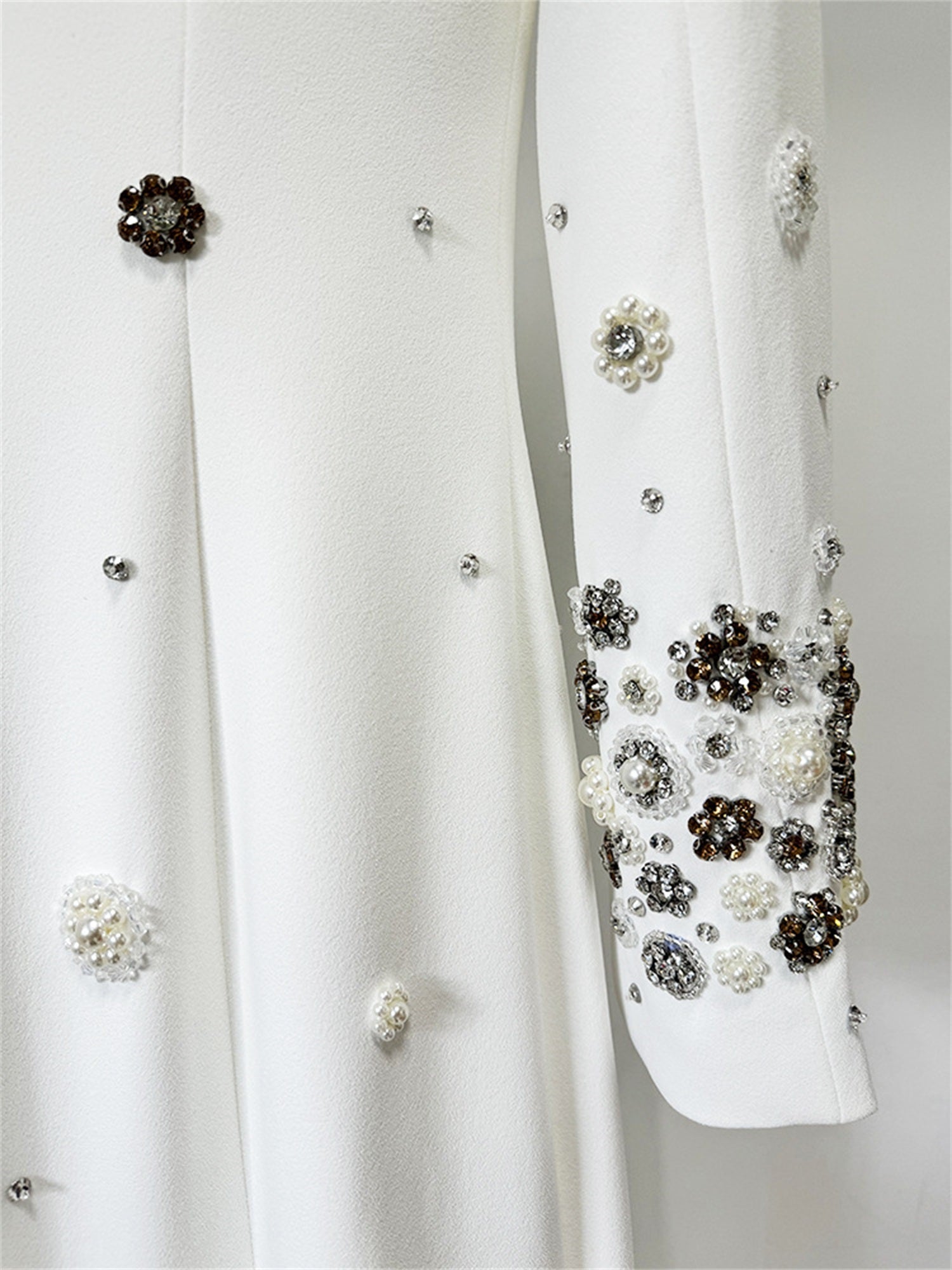 platlogy Women's Fashion Designer Party Formal Long Sleeve Luxurious Rhinestone Diamonds Beaded Long Maxi Dress Gowns