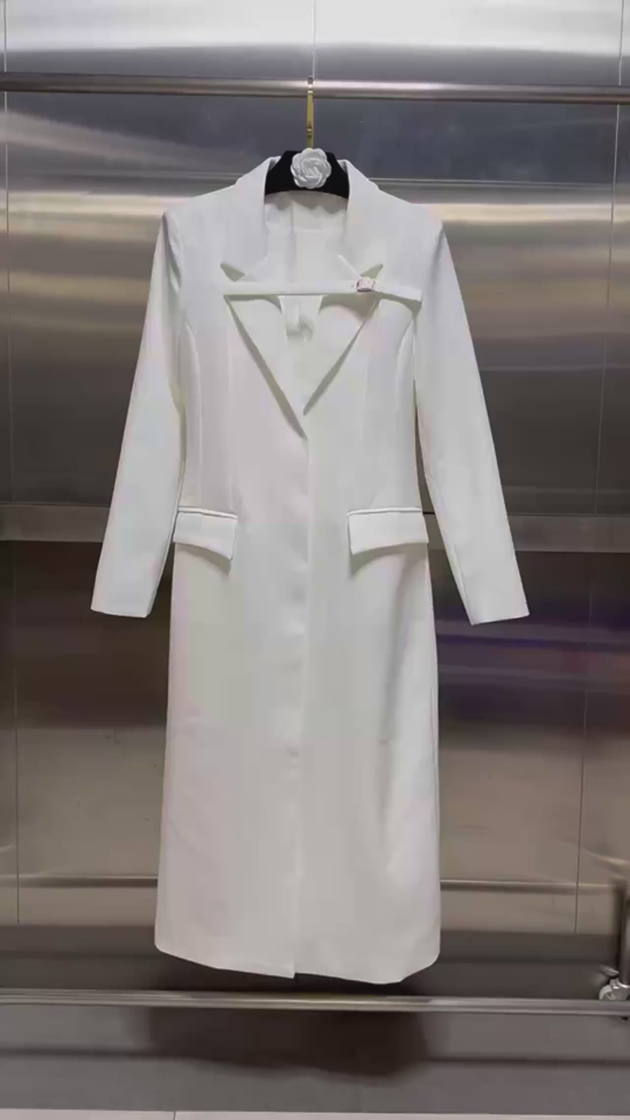 Women Long Sleeve Blazer Dress Elegant Bodycon Party Maxi Coat