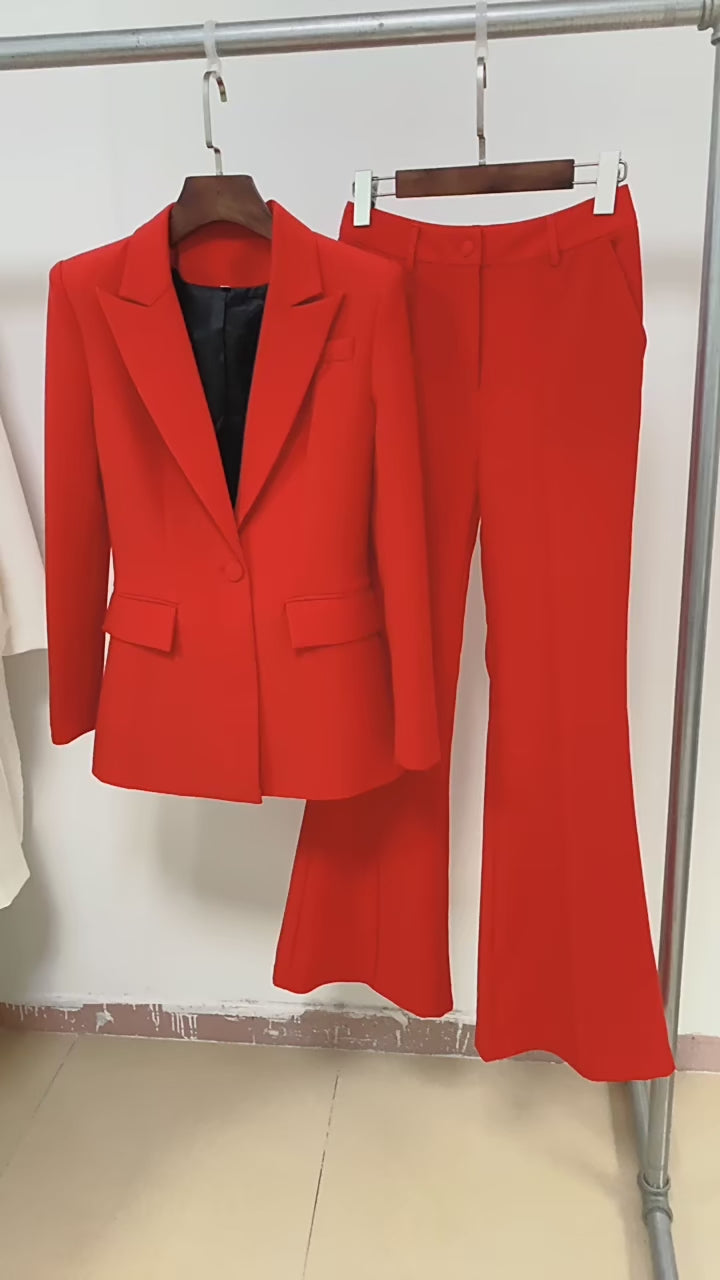 Women 2 Piece Blazer Pants Set Elegant Business Casual Workwear Outfit