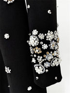 platlogy Women's Fashion Designer Party Formal Long Sleeve Luxurious Rhinestone Diamonds Beaded Long Maxi Dress Gowns