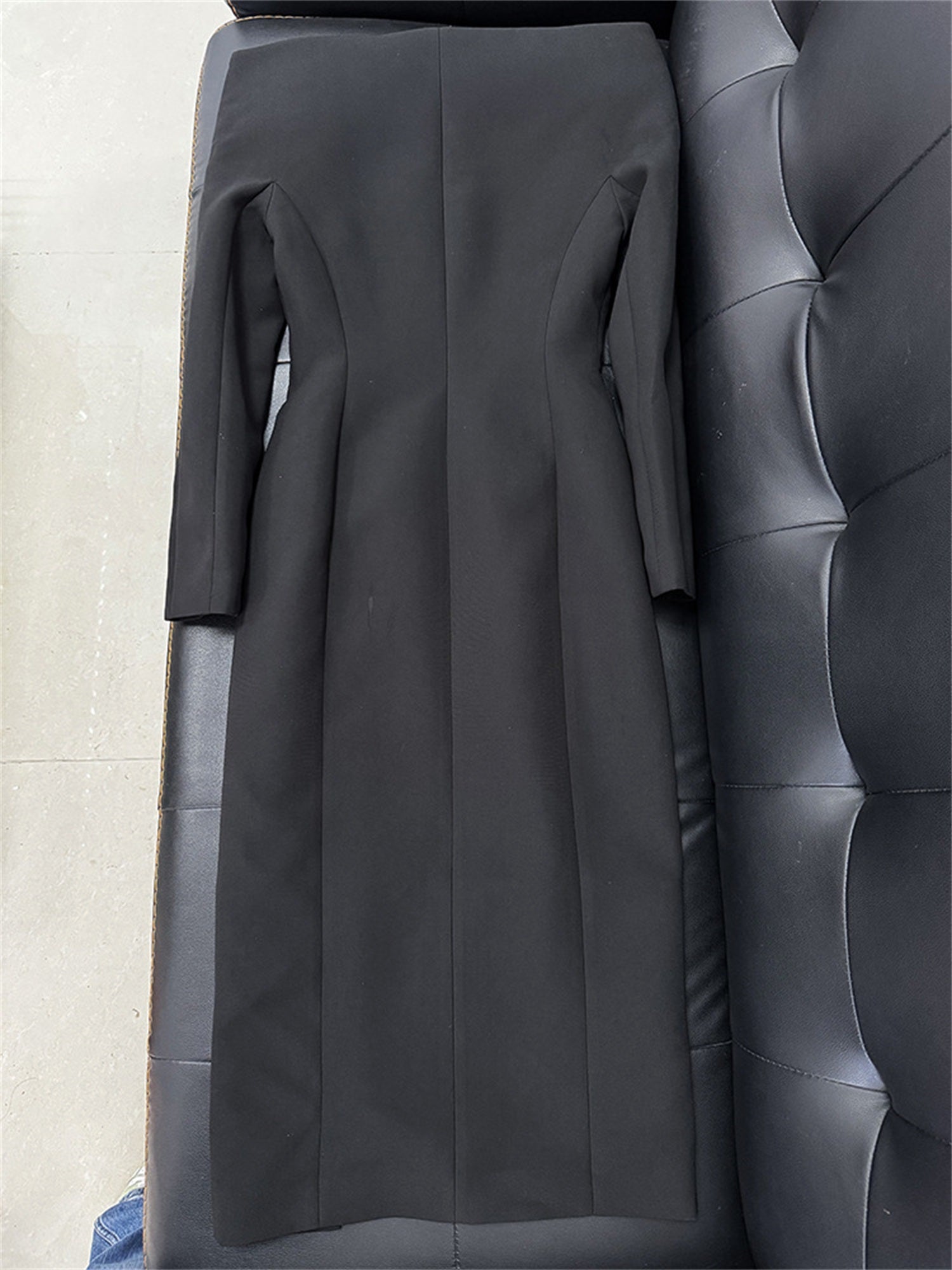 Platlogy Women's Fashion Designer Stand Collar Long Trench Overcoat Windbreaker