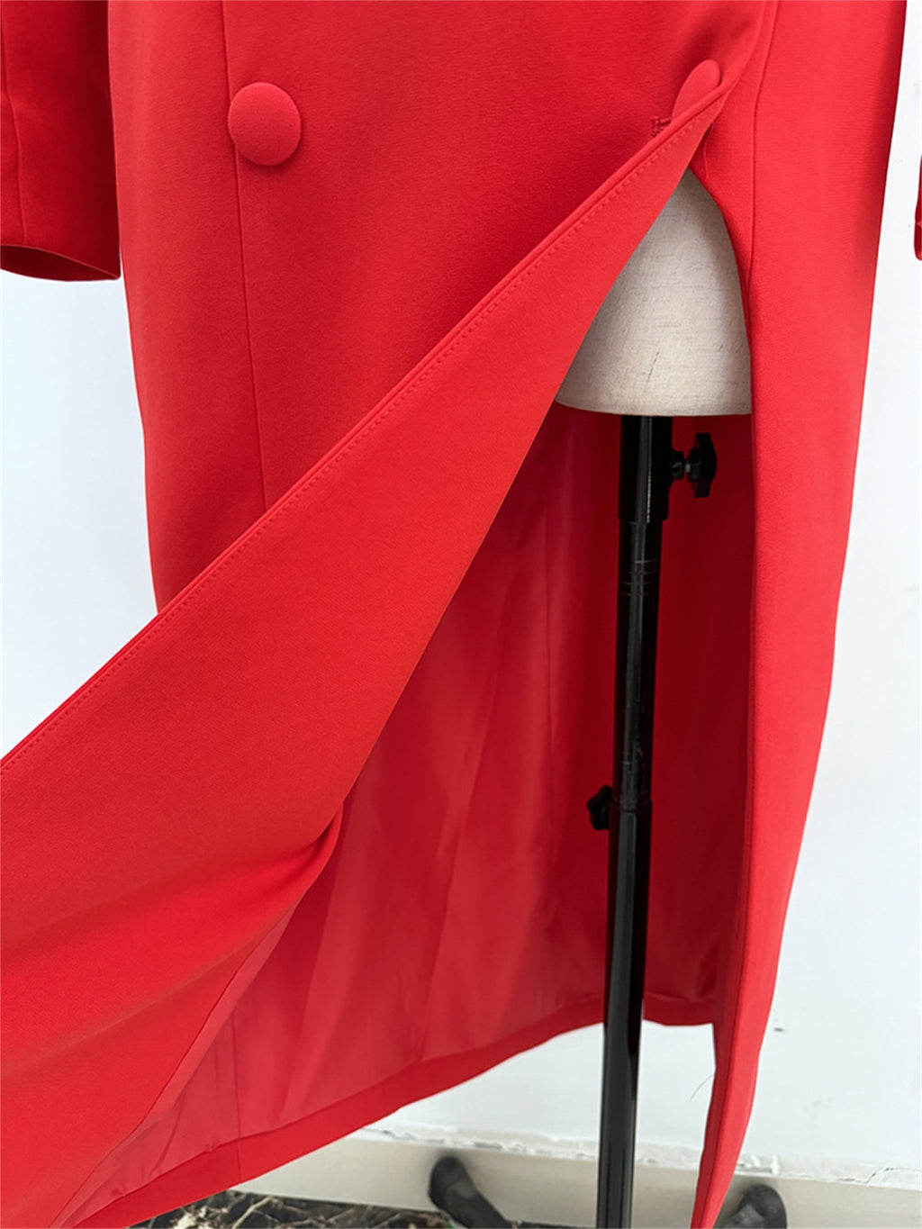 Platlogy Women's Fashion Designer Stand Collar Long Trench Overcoat Windbreaker