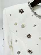 platlogy Women's Fashion Designer Party Formal Long Sleeve Luxurious Rhinestone Diamonds Beaded Long Maxi Dress Gowns